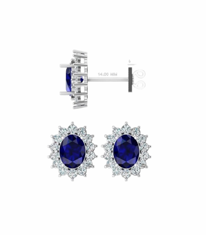 Tanzanite set with Natural Diamond 1.93cts in 9K White Gold Earring (CW1015)