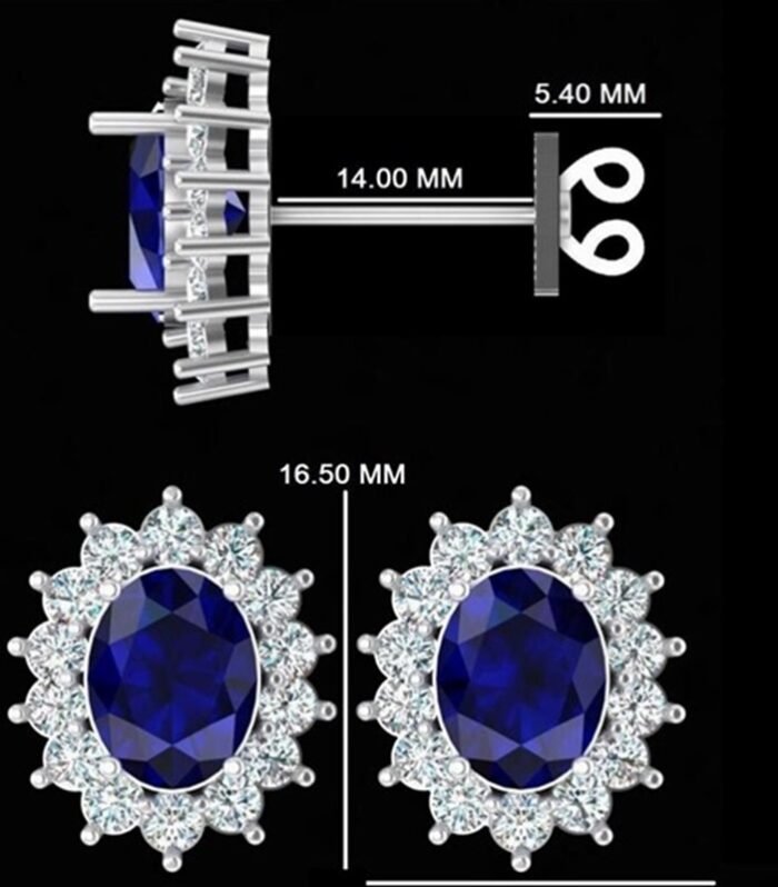 Tanzanite set with Natural Diamond 1.93cts in 9K White Gold Earring (CW1015)