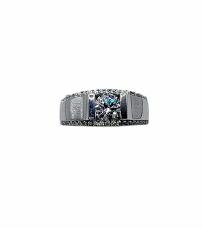 Fine Cut CUBIC ZIRCONIA in Rhodium Plated 925 Sterling Silver Ring (SJ1027) (Video)