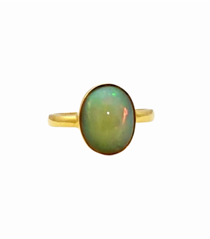 OPAL set in 9K Yellow Gold Women’s Ring (GJ-1-1107) (Video)