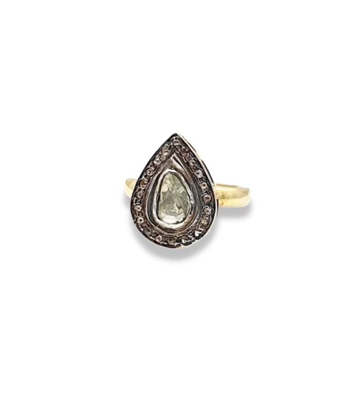 Moissanite set in 925 Silver Antique Women’s Ring (17x13mm) (1055) (video)