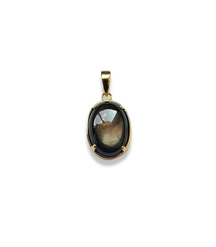 Black Star Sapphire set in 925 Silver Pendant (26x13mm) (1063)