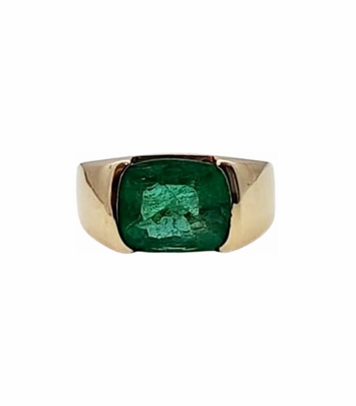 EMERALD set in 9K Yellow Gold Men’s Ring (GJ-1-1110) (Video)