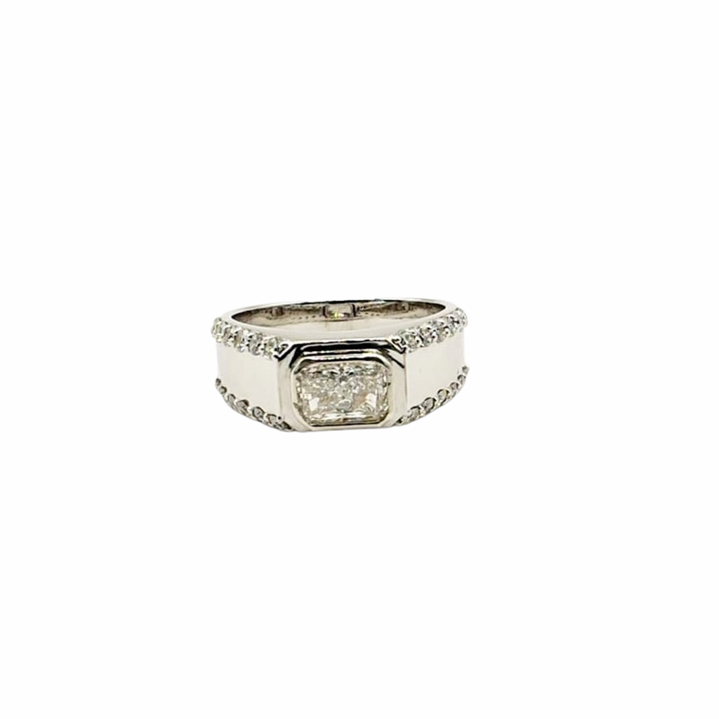 Lab Grown Diamonds set in Rhodium Plated 925 Silver Ring (SJ1048)