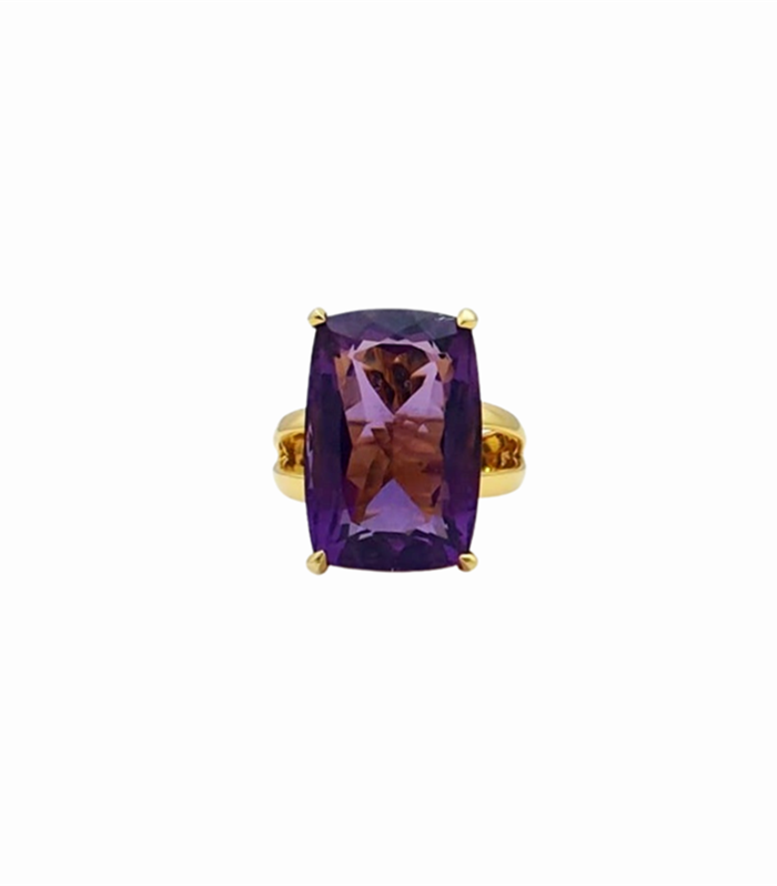 AMETHYST set in 9K Yellow Gold Women’s Ring (GJ-1-1109) (Video)