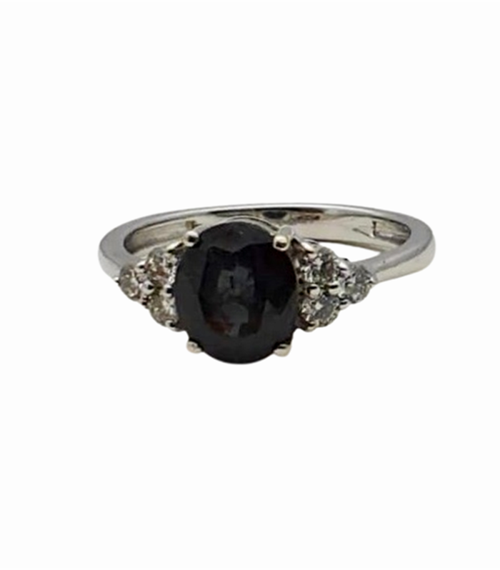 GARNET Colour Changing 2.03ct with 0.30ct Diamond in 14K W-Gold Ring (GJ1099) (Video)