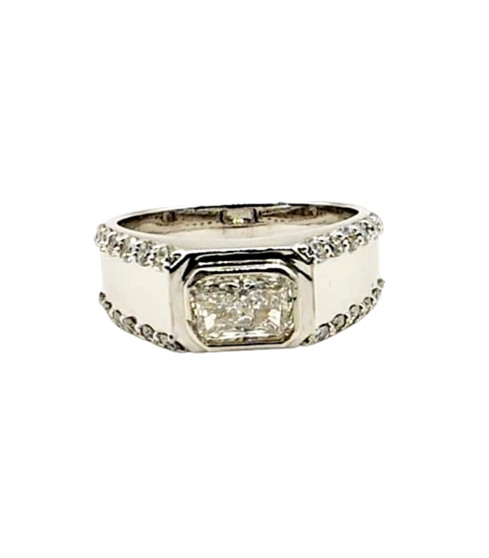 Lab Grown Diamond - 1.08cts, VVS-2 IGI Certified set in 925 Silver Ring (SJ1049)(Video)