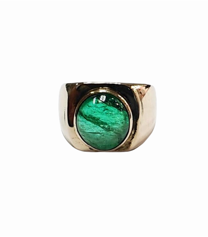 EMERALD set in 9K Yellow Gold Men's Ring (GJ-1-1121)