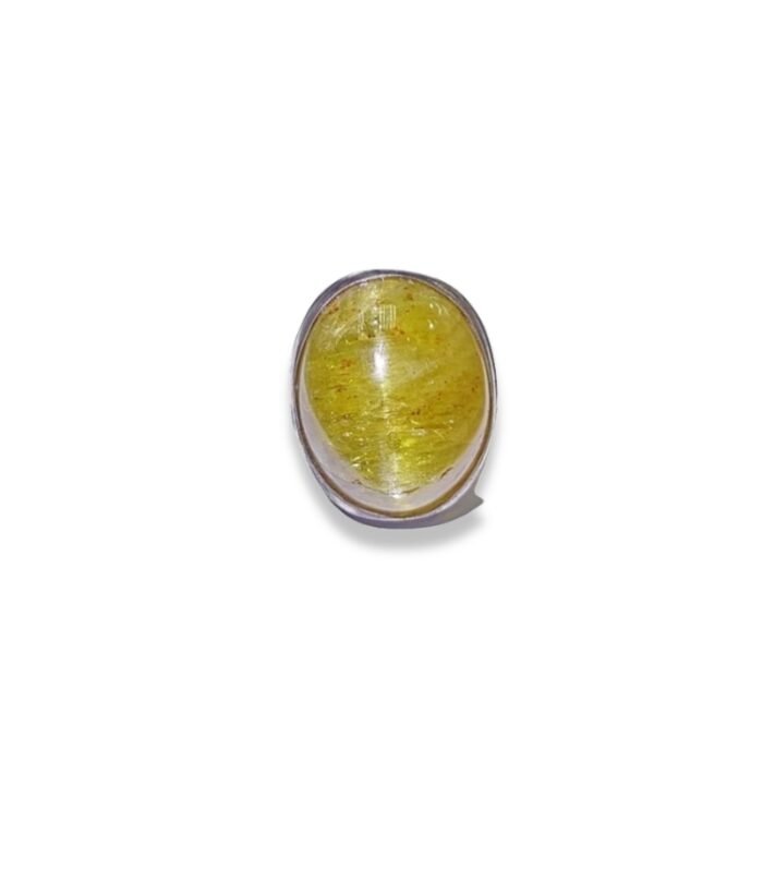 Chrysoberyl Catseye set in Silver Men's Ring (13x27mm) (1067)