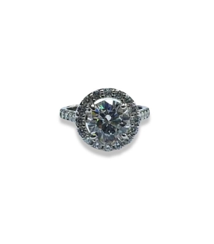 Cubic Zirconia set in 925 Silver Women’s Ring (13x13mm) (1073)