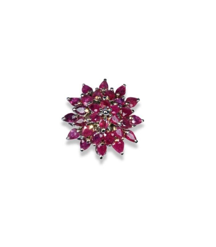 Ruby set in 925 Sterling Silver Pendant (25x25mm) (1076)