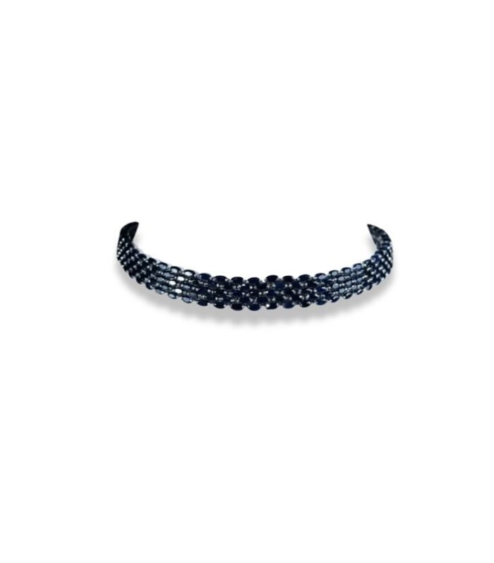 Blue Sapphire set in 925 Silver Necklace (20.50inch) (1083)