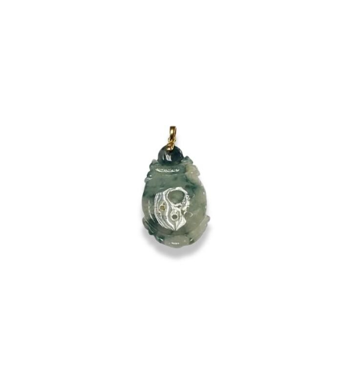 Jade Type-A set in 18K Yellow Gold Pendant (GJ-1-1116)