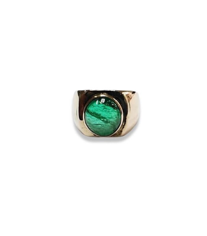 Emerald set in 9K Yellow Gold Men's Ring (15x15mm) (1121)