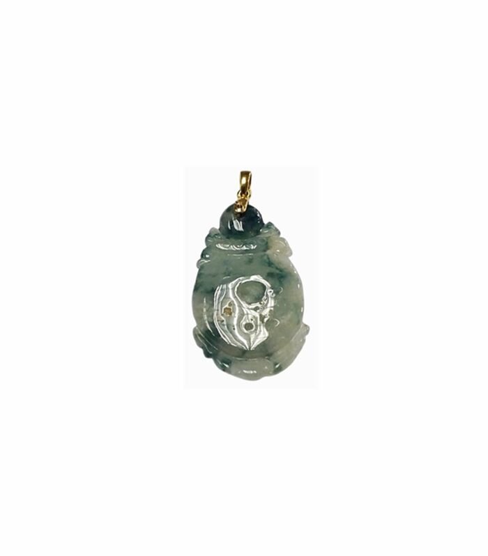 JADE Type-A set in 18K Yellow Gold Pendant (GJ-1-1116)