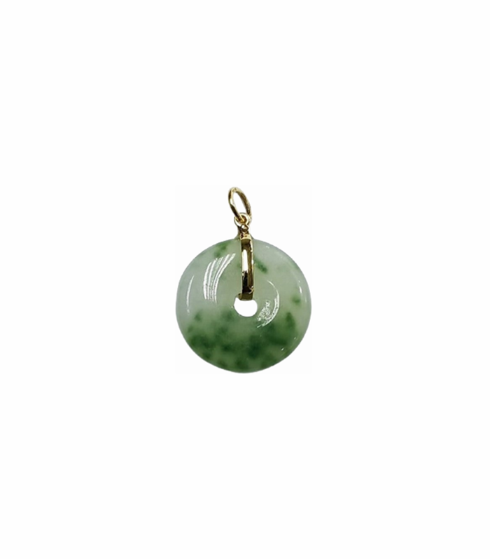 JADE Type-A set in 18K Yellow Gold Pendant (GJ-1-1115)
