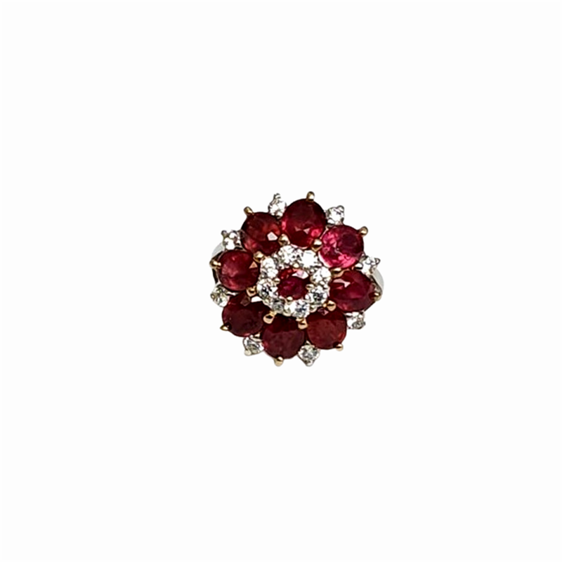 RUBY set with Cubic Zirconia in 925 Rhodium Plated Silver Women’s Ring (SJ1134)