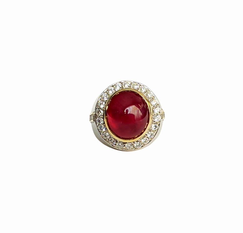 RUBY set with Cubic Zirconia in 925 Rhodium Plated Silver Men’s Ring (SJ1156)