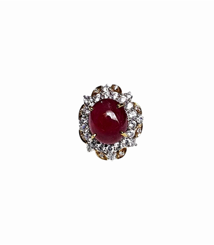 RUBY set with Cubic Zirconia in 925 Rhodium Plated Silver Women's Ring (SJ1130)