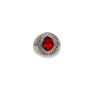 Sapphire-Lab Grown set with Cubic Zirconia in 925 Silver Men’s Ring (19x17mm) (1180)