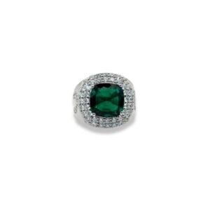 Topaz-Lab Grown set with Cubic Zirconia in 925 Silver Men’s Ring (20x20mm) (1181)