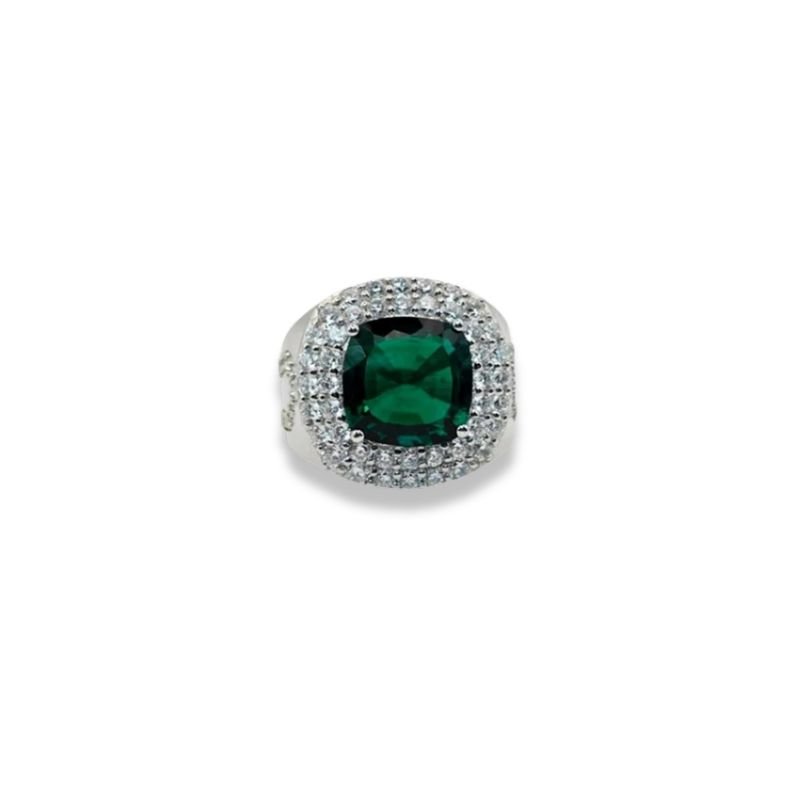 Topaz-Lab Grown set with Cubic Zirconia in 925 Silver Men’s Ring (20x20mm) (1181)